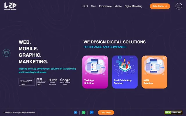Login2Design Technologies website