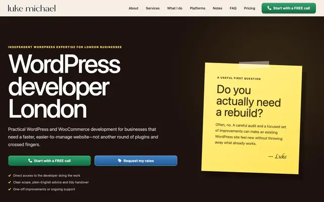 WordPress Developer London website