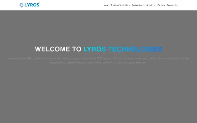 Lyros Technologies Pvt Ltd website