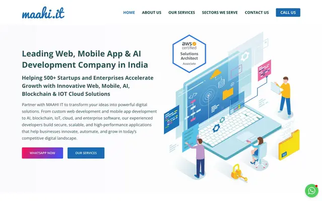 MAAHI IT - AWS Cloud, Cyber Security, Web & AI Solutions in Vadodara India website