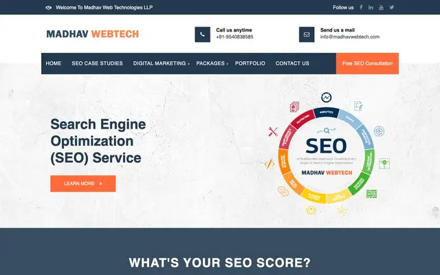 Madhav Web Services website