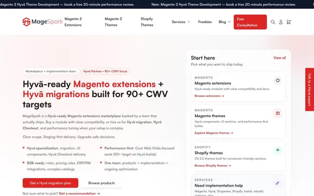 MageSpark - Magento Development Company website