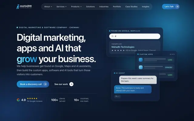 Mahadhi Technologies (P) Ltd website