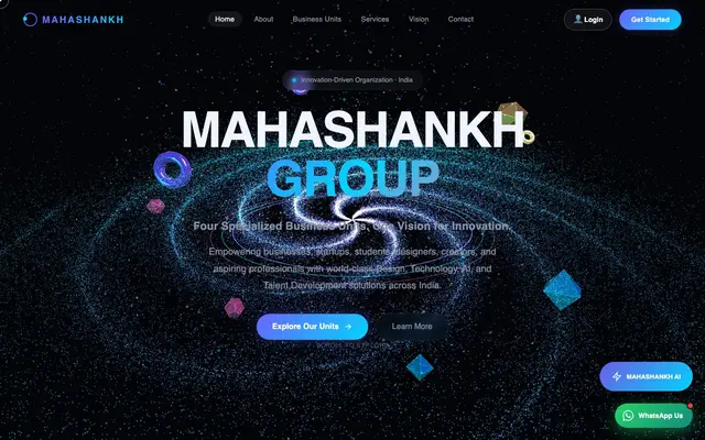 MAHASHANKH DESIGN & TECHNOLOGY - Best Across Technology, AI, Design, Fashion, And Events website