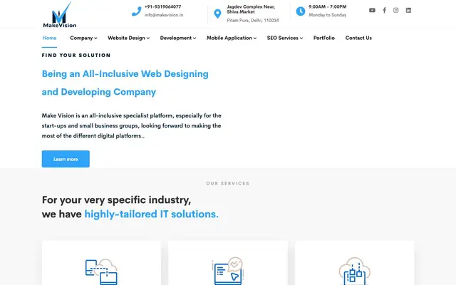 MakeVision - Best Website Designing Company in Pitampura Delhi || IT Company in Pitampura website