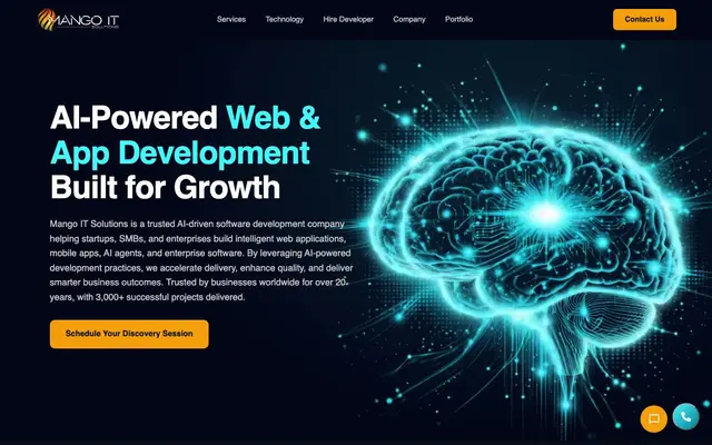 Mango IT Solutions website