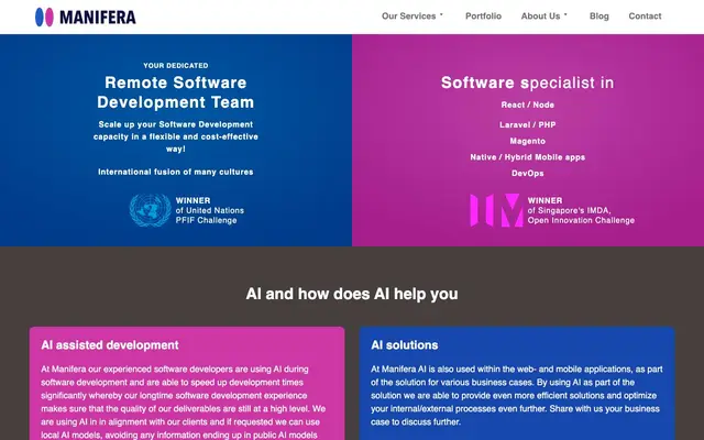 Manifera Software Development Co. Ltd. website