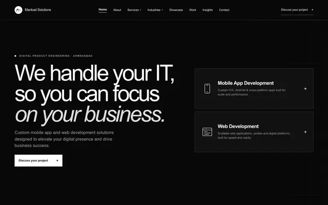 Mankad Solutions Pvt Ltd website