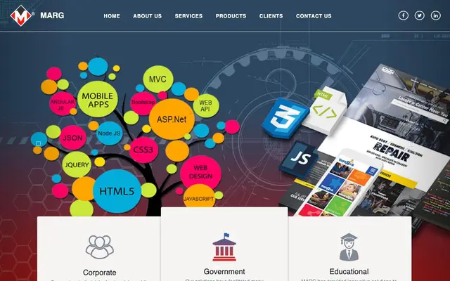 Marg Software Solutions website