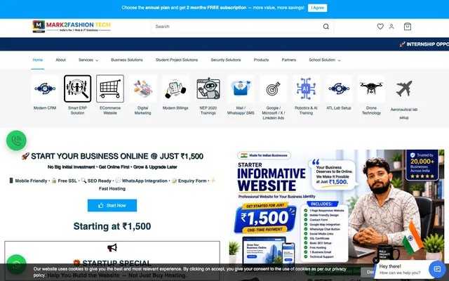 Mark2fashion Tech Web Services Pvt. Ltd website