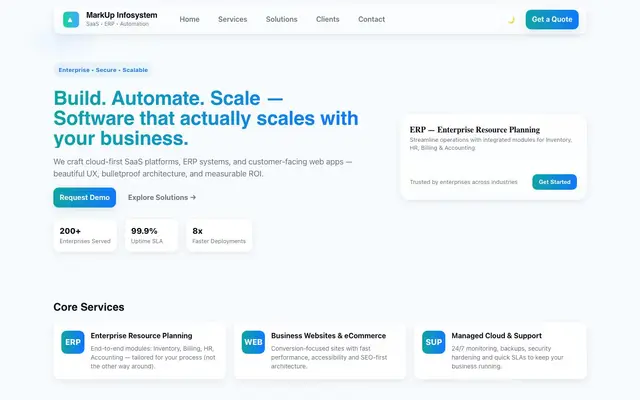 Markup Infosystem website