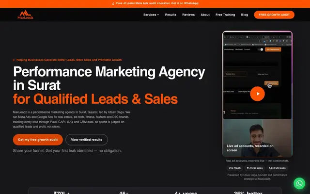 MaxLeadz website