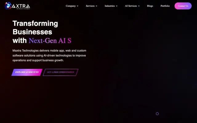 Maxtra Technologies website