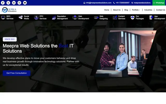 Meepra Web Solutions website