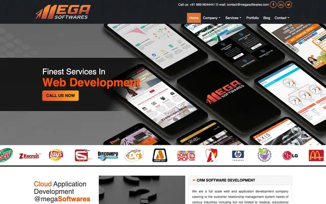 Mega Softwares website
