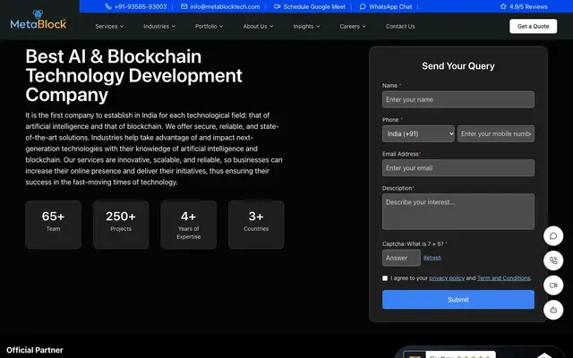 Metablock Technologies website