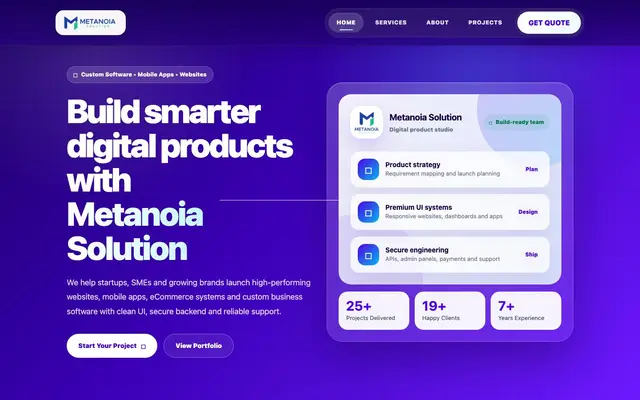 Metanoia Solution website