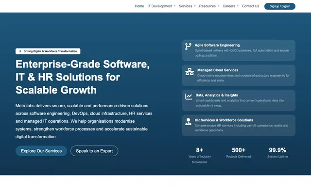 METROLABS SERVICES PVT. LTD. website