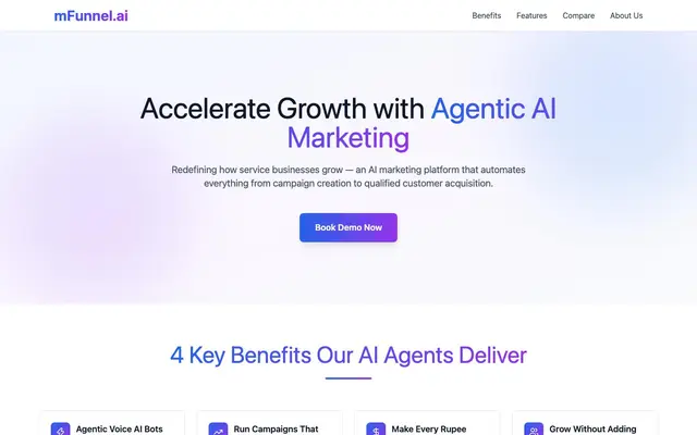 mFunnel.ai website
