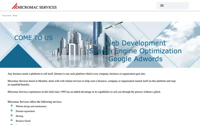 Micromac Services website