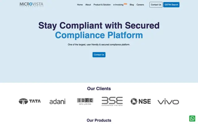 Microvista Technologies Pvt. Ltd. website