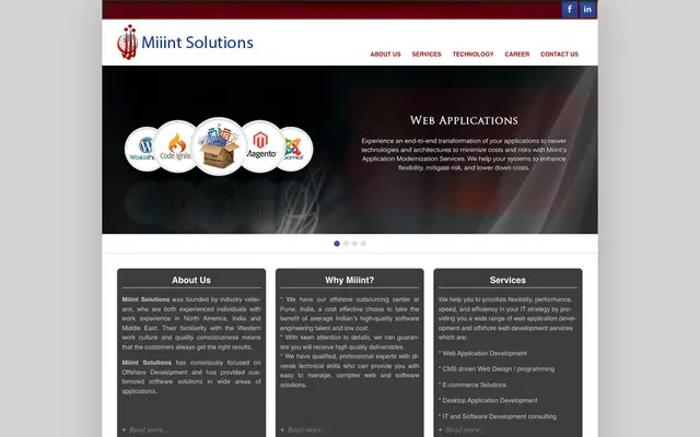 The Miiint Solutions website