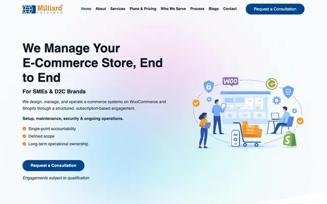 Milliard Infotech website