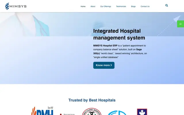 MIMSYS Technologies Pvt Ltd. website