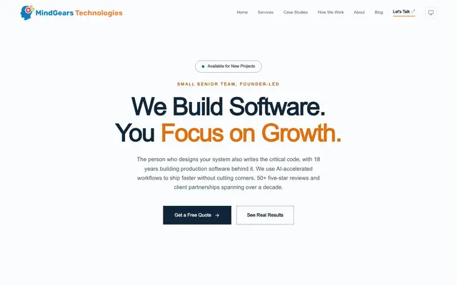 MindGears Technologies website