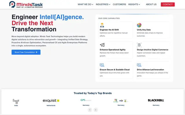 Minds Task Technologies - Enterprise Digital Transformation Partner website