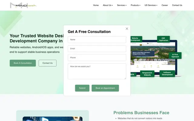 Mindtech Solutions website