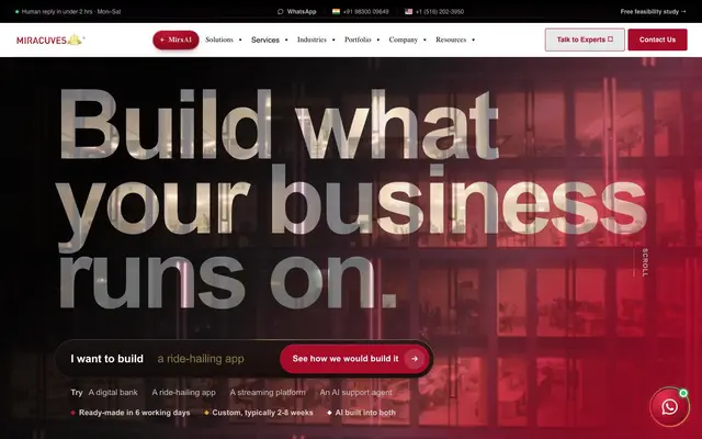 Miracuves Solutions Pvt. Ltd. website