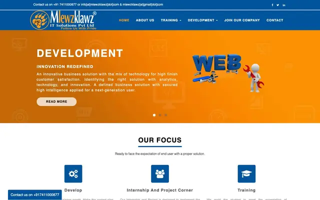 Mlewzklawz IT Solutions Pvt Ltd website