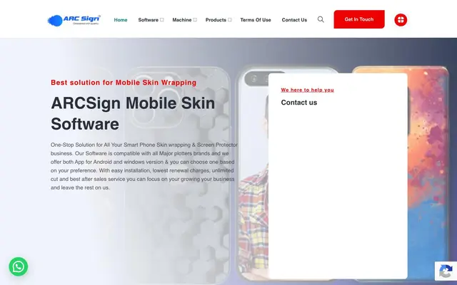 Mobile Skin Software website