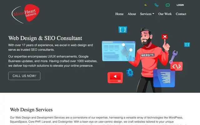 MoonHeart Infotech website