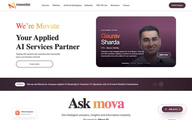 Movate website