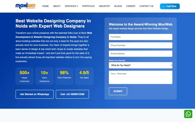 Moxi Website Designing Company website