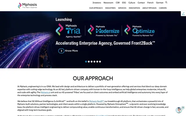 Mphasis Limited website