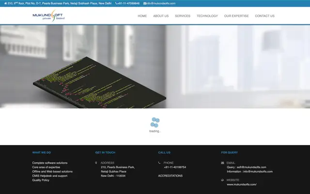 Mukund Soft Pvt. Ltd website