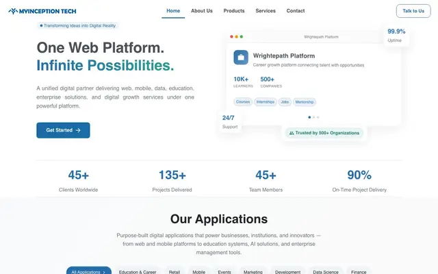 MyInception Tech website