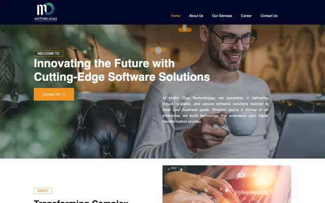 Mythri Ojas Technologies Pvt Ltd website