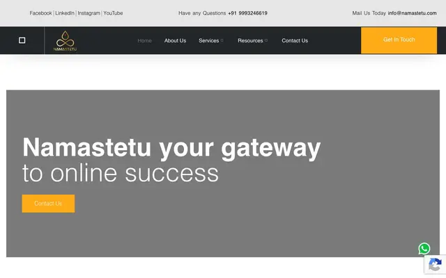 Namastetu Technologies website