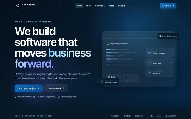 Navastha Infotech Private Limited website