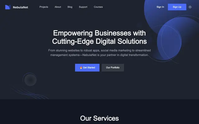 NebulaNet (Website Apps Solutions) website