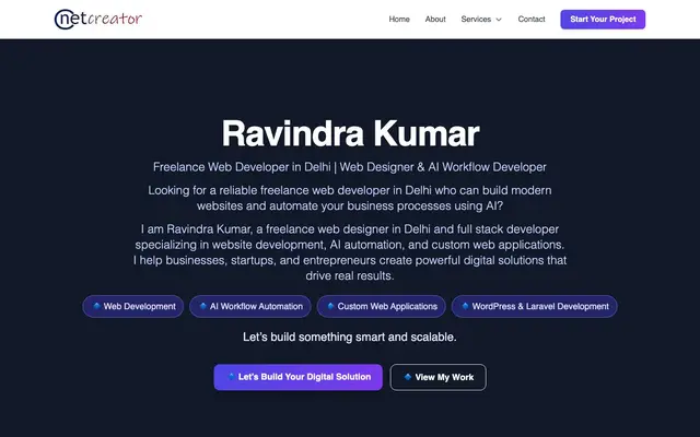 Ravindra-Freelance Website developer/designer in… website