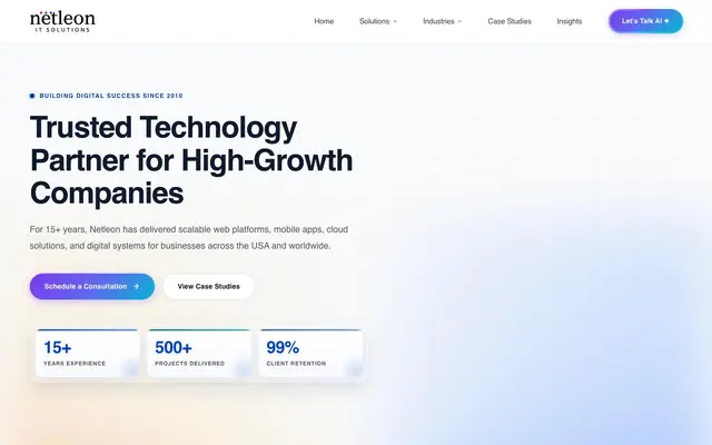 Netleon IT Solutions Pvt Ltd website