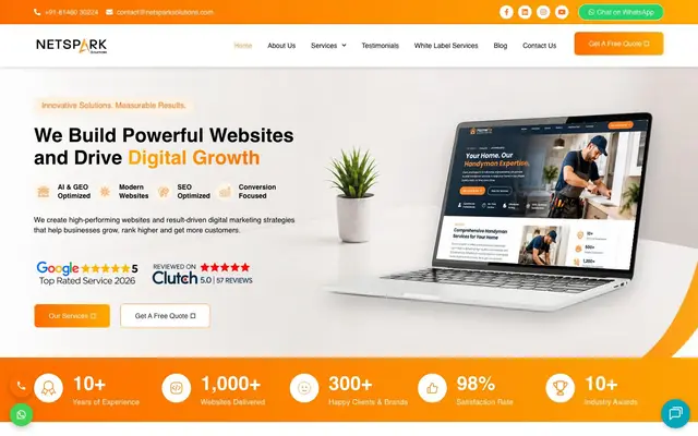 Net Spark Solutions Pvt Ltd website