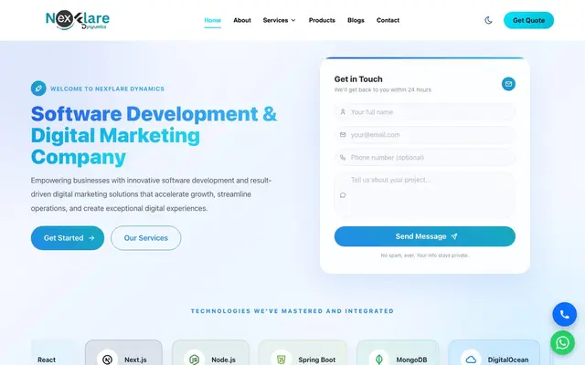 NEXFLARE DYNAMICS PVT. LTD. website