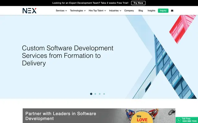 NEX Softsys website