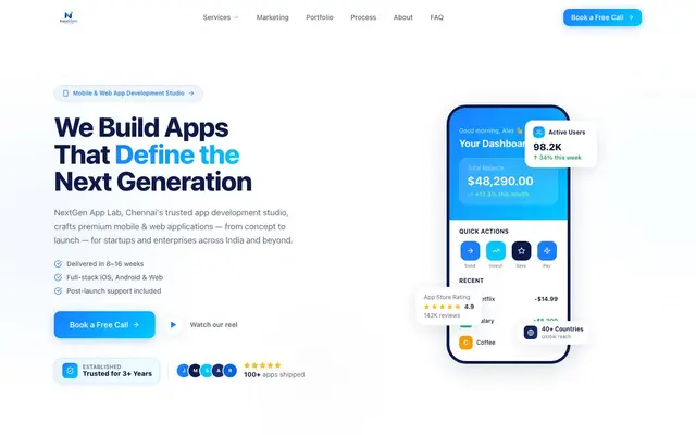 NextGen App Lab website